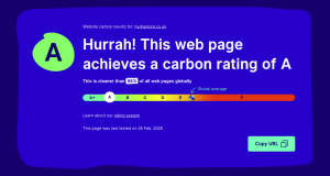 Hydrastore website carbon rating